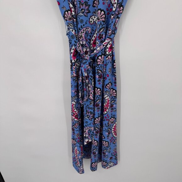 Talbots Effortless Jersey knit Tie Waist Midi Dress Seaside Paisley size large - Picture 7 of 13